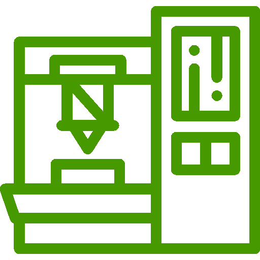 Icono maquinaria especial industrial de color verde