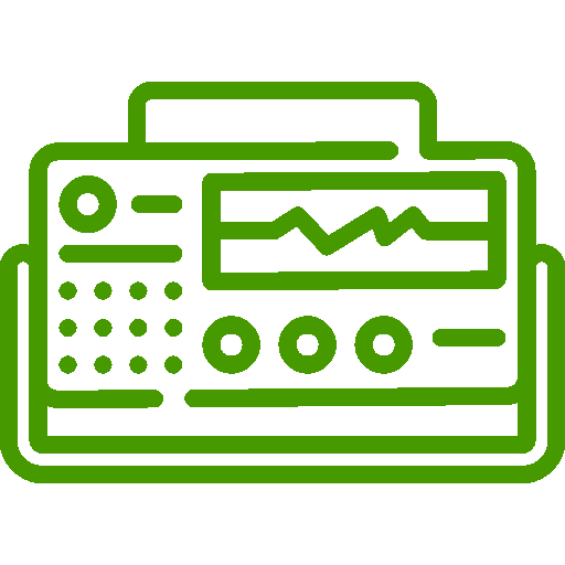 Icono osciloscopio de color verde