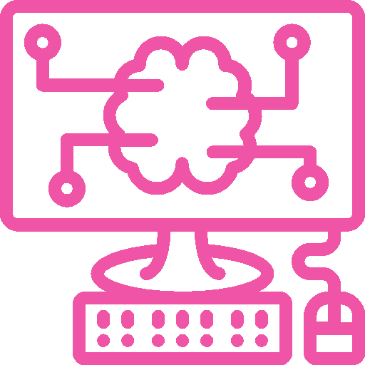 Icono ordenador servicios-it color rosa